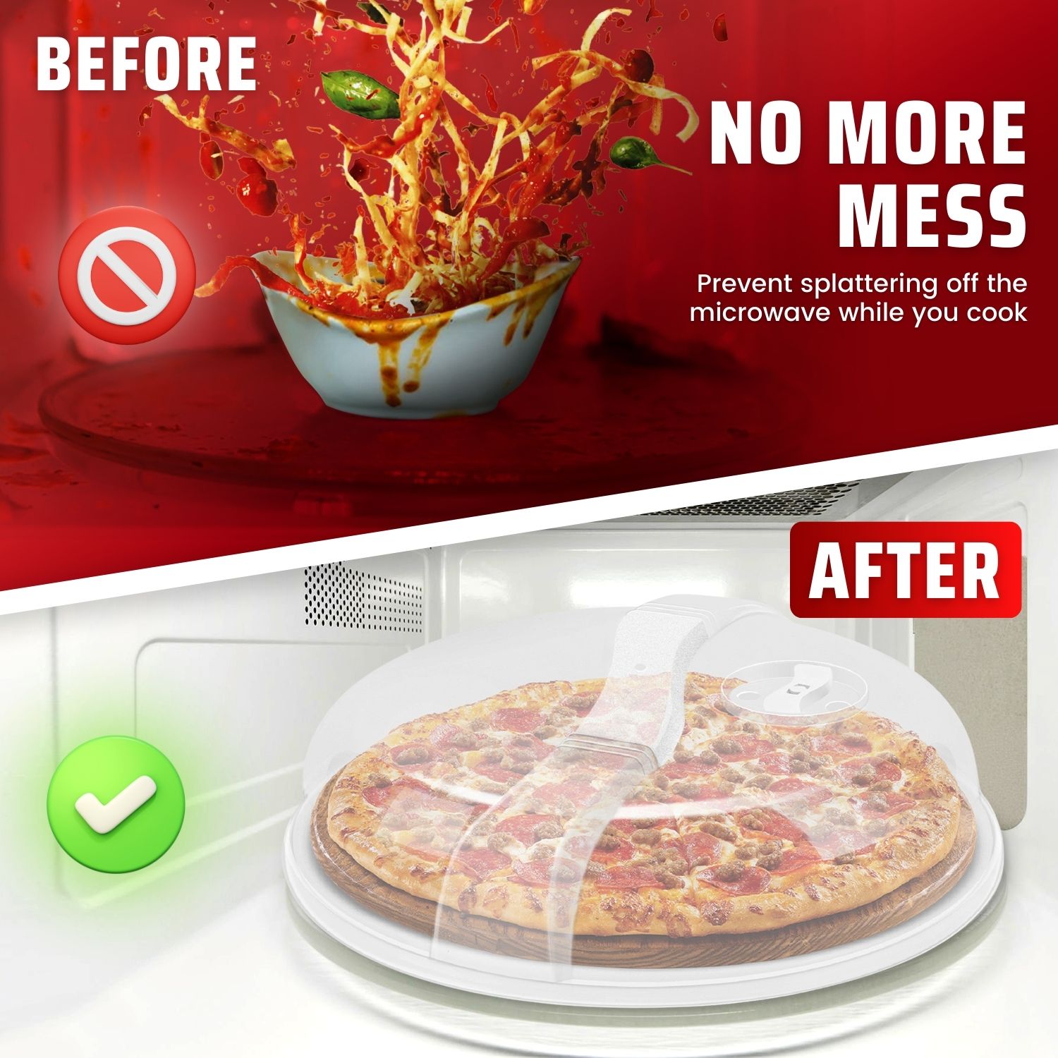 KEEPS MICROWAVE CLEAN - A must-have kitchen tool for cooking, re-heating small portions of food, or even picnic and other cooking activities. Prevent splattering off the microwave while you cook. An indispensable companion for preparing microwave meals