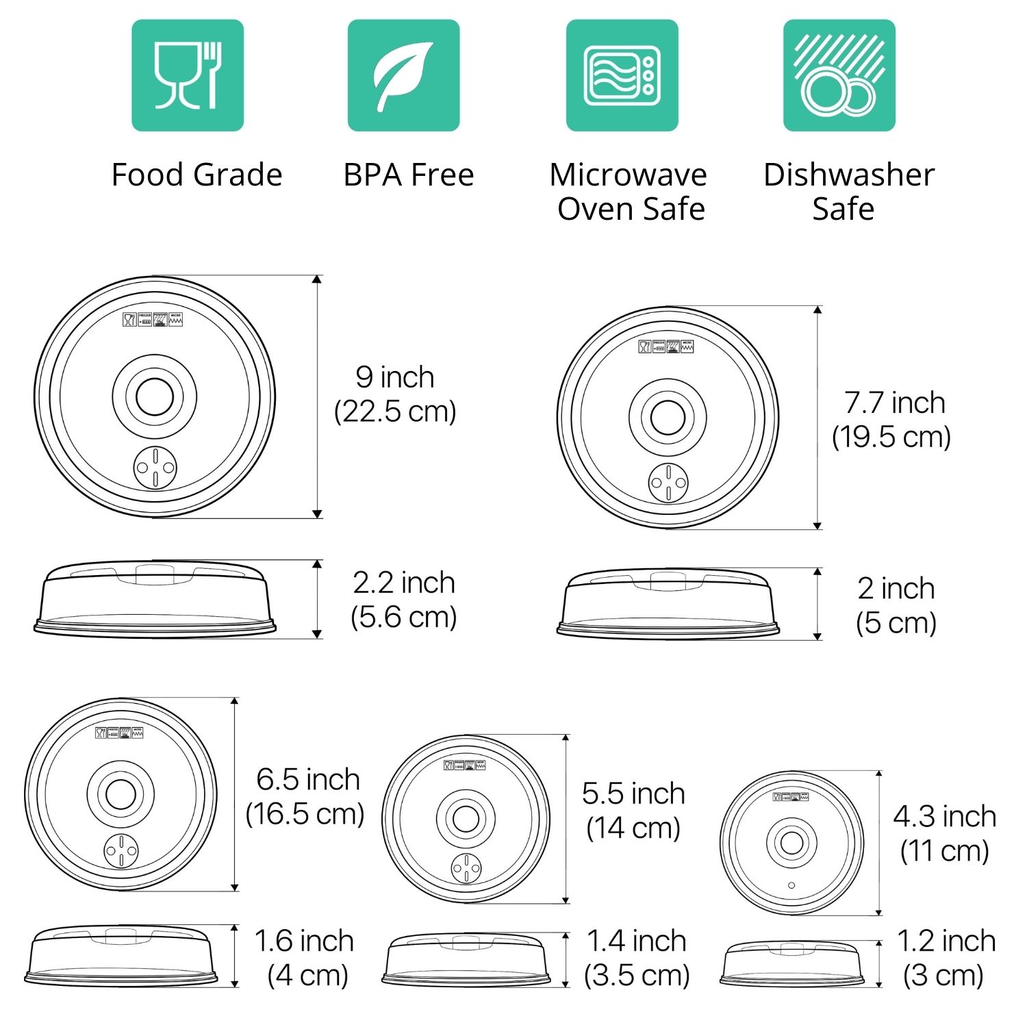 Microwave Food Cover With Steam Vents - A multi-purpose splatter proof cover for microwave cooking, heating cover for small portions of food or other cooking activities