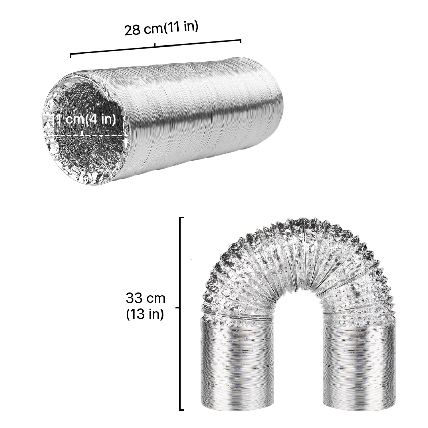 Insulated hose aluminium x channelling Air various diameters mt10