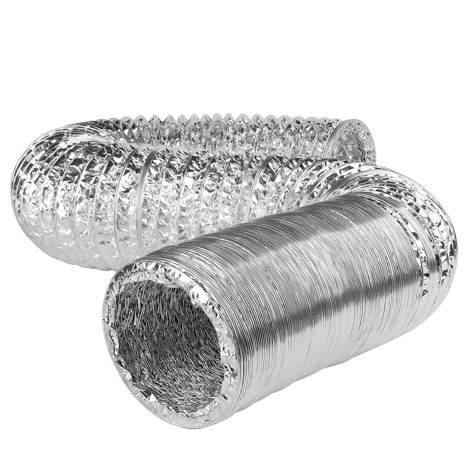 Aluminum Ducting Dryer Vent Hose (6" Inch, 25FT) Flexible Non-Insulated
