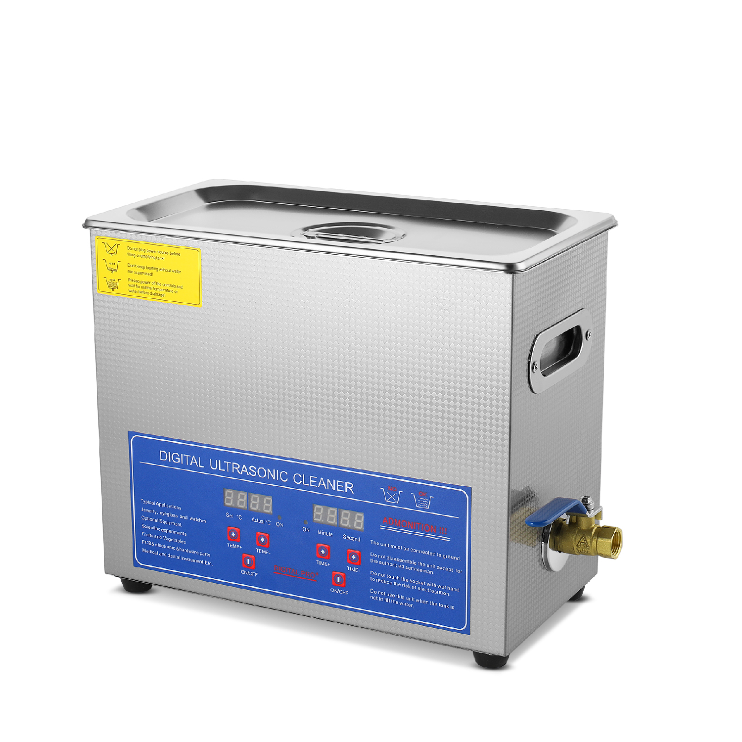 High Power ultrasonic transducers, more uniform distribution of ultrasonic, waves, strong cleaning, and superior durability. Frequently used in jewelry workshops, watchmakers' establishments, and electronic repair workshops