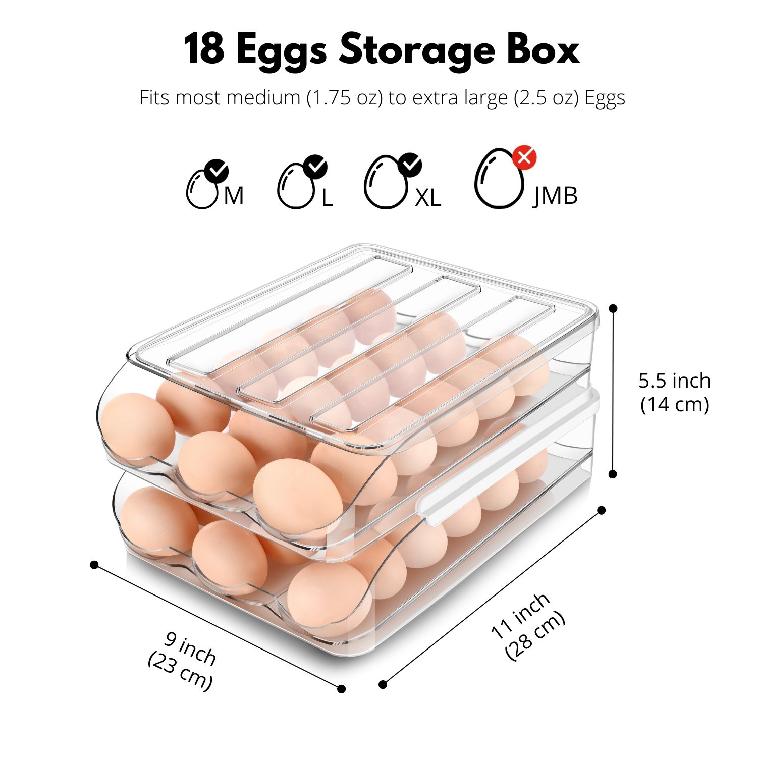 Optimize Your Fridge Space: Our egg keeper for refrigerator holds up to 36 eggs. This stackable egg holder maximizes storage, giving you more room for other essentials.