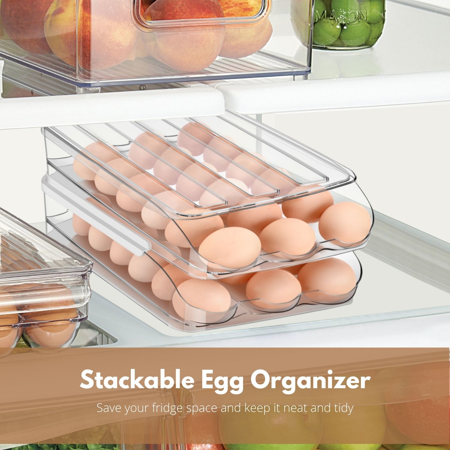 Hassle-Free Cleanup: Our egg container for refrigerator 36 count egg holder for refrigerator has a removable lid, making cleaning a breeze. Just a wipe with a damp cloth and a bit of dish soap, and you're good to go!