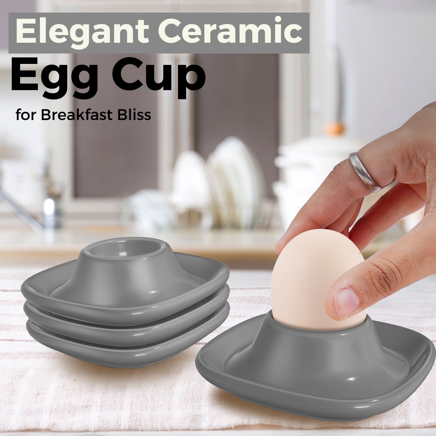 Secure & Stable - With a steady base, our egg cups for soft boiled eggs provide a secure hold, making them the ideal egg plate for your breakfast, brunch, or snack time treats.