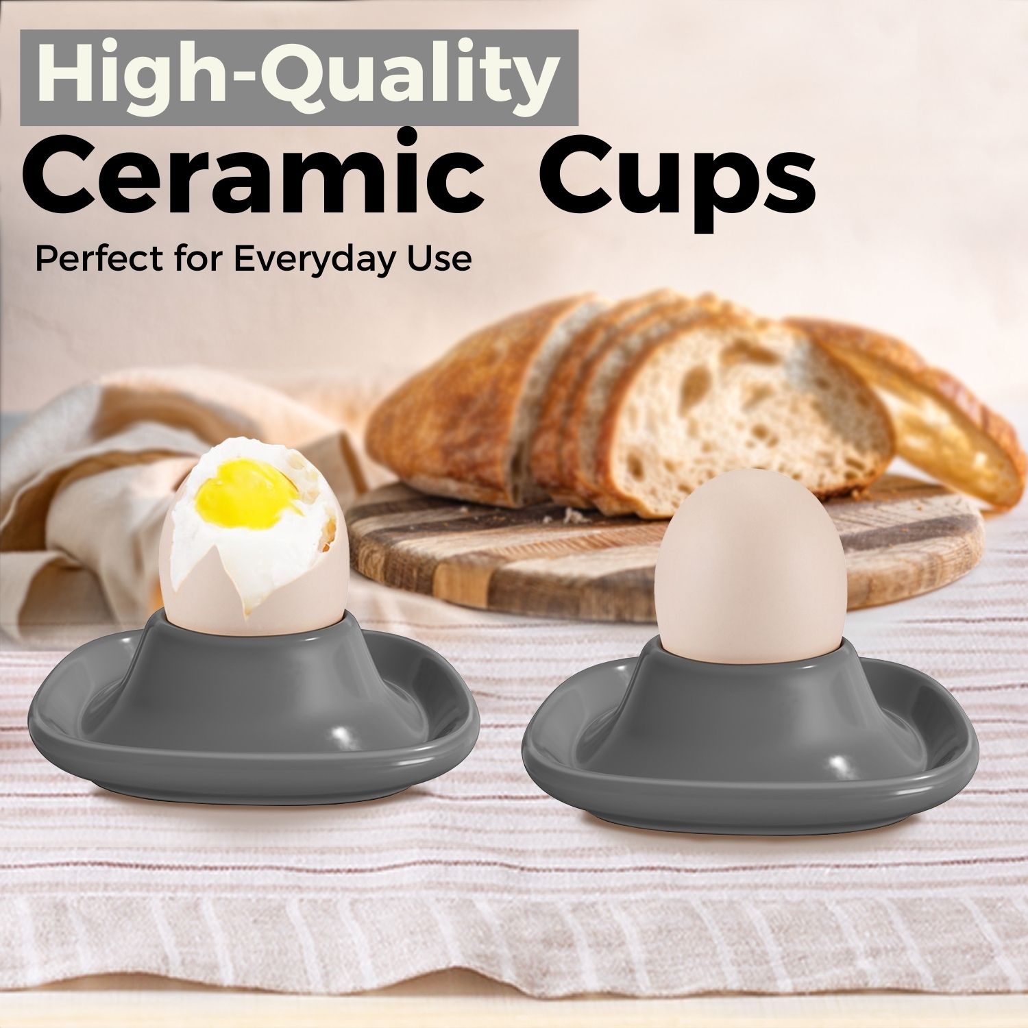 Durable Quality - This egg holder for hard boiled eggs is made from premium ceramic material, ensuring a chip-resistant and long-lasting addition to your kitchen essentials.