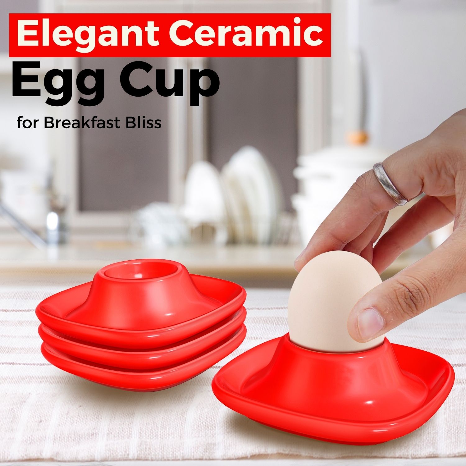 Secure & Stable - With a steady base, our egg cups for soft boiled eggs provide a secure hold, making them the ideal egg plate for your breakfast, brunch, or snack time treats.