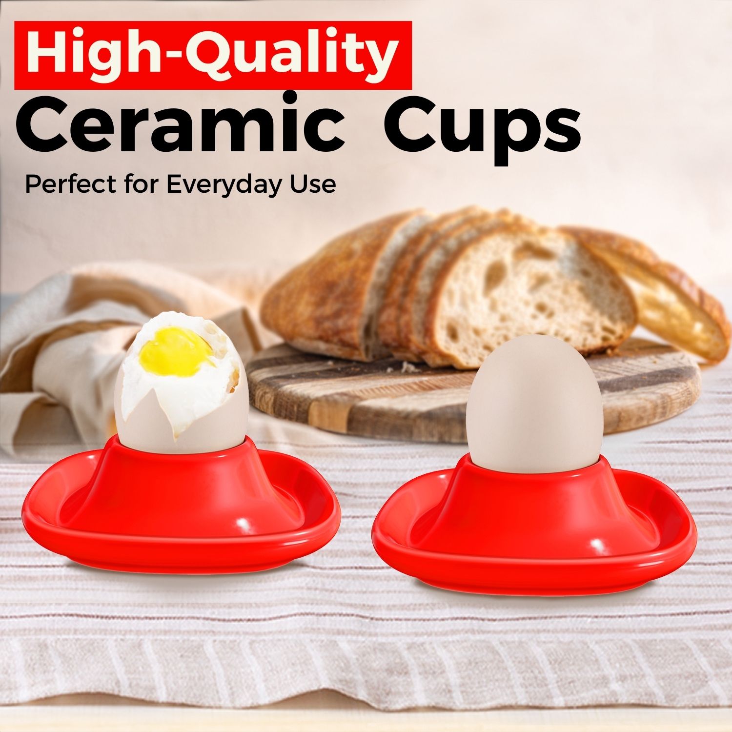 Durable Quality - This egg holder for hard boiled eggs is made from premium ceramic material, ensuring a chip-resistant and long-lasting addition to your kitchen essentials.