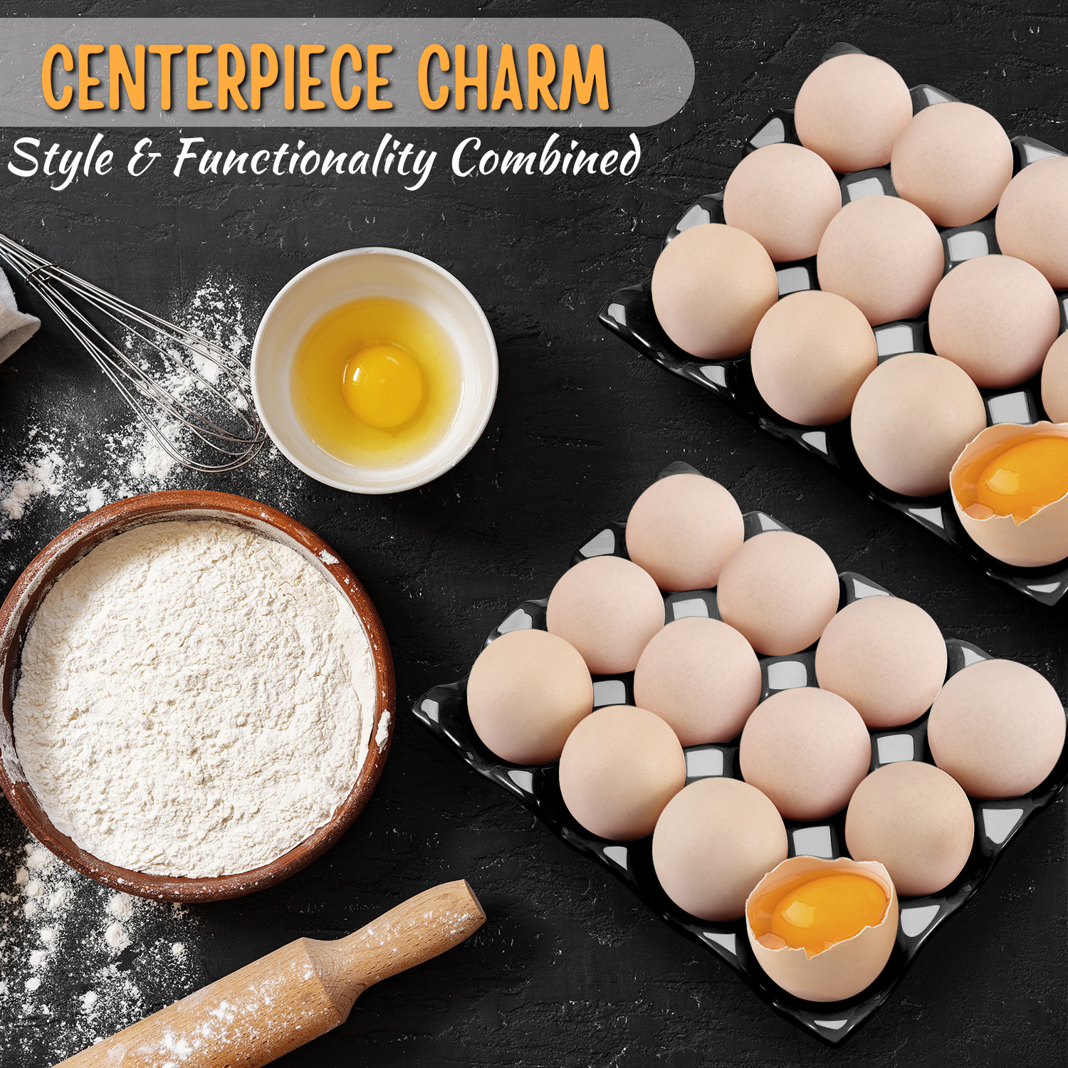 Elegant Egg Crate Porcelain Design - Its polished finish offers a chic look and is suitable for any kind of kitchen style, easter egg holder, or novelty egg holder. You can use it during baking to keep eggs from rolling off the countertop or fridge egg holder