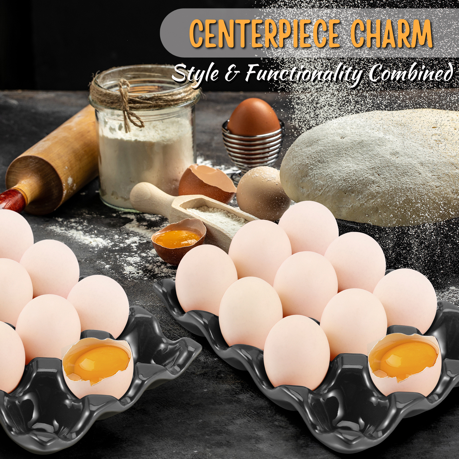 Microwave and Dishwasher Safe 12 Pack Egg Carton - Its glazed interior is nonporous, so foods won't interact which is safe for use in the microwave, dishwasher, freezer, and oven - up to 500 degrees Fahrenheit