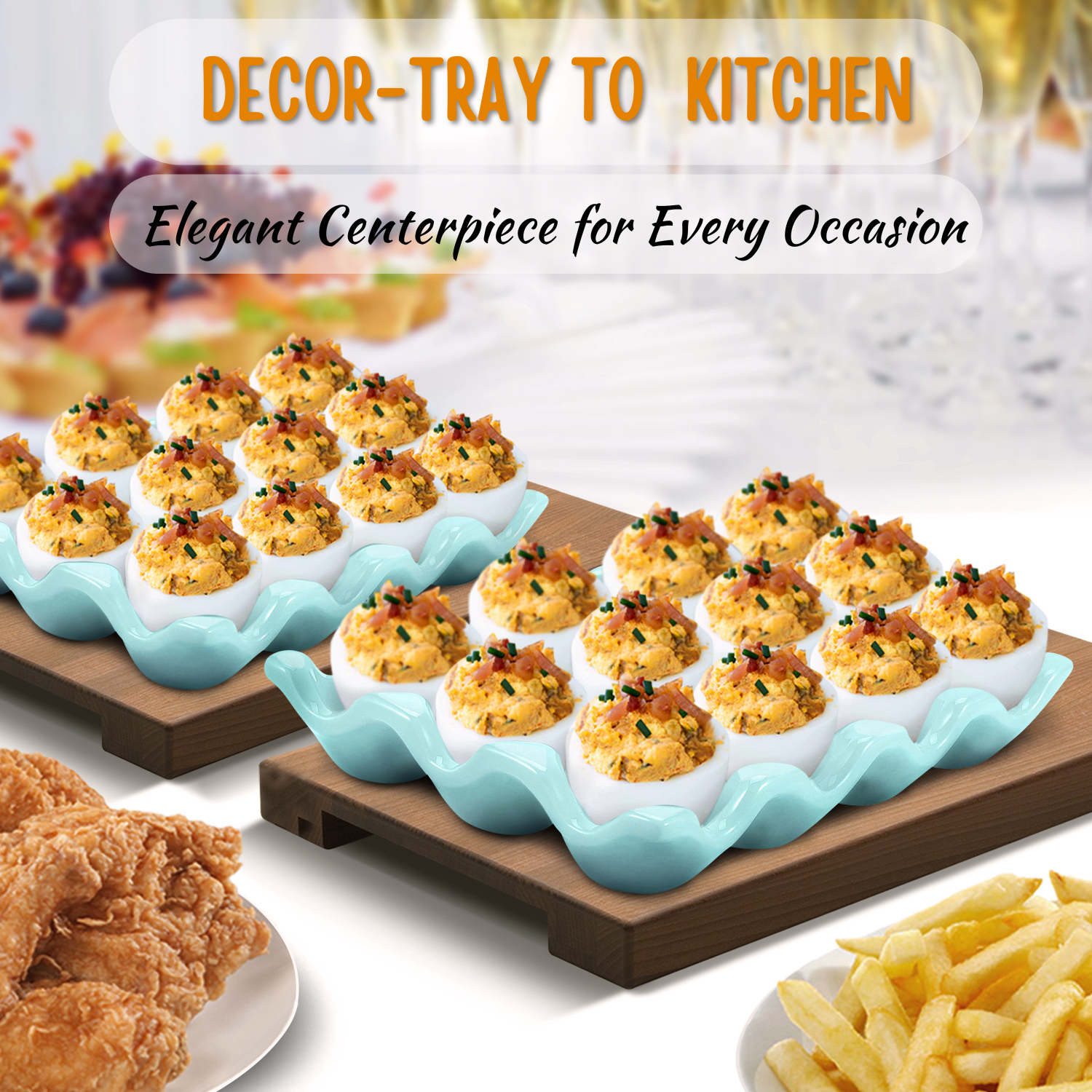 Dozen Egg Cup Ceramic Egg Carton - This egg holder tray organizer comes with 12 egg cup slots that are just the right size to hold standard-size chicken eggs. Perfect to use for a hard boiled egg container, ceramic egg platter, refrigerator egg holder, or counter egg holder