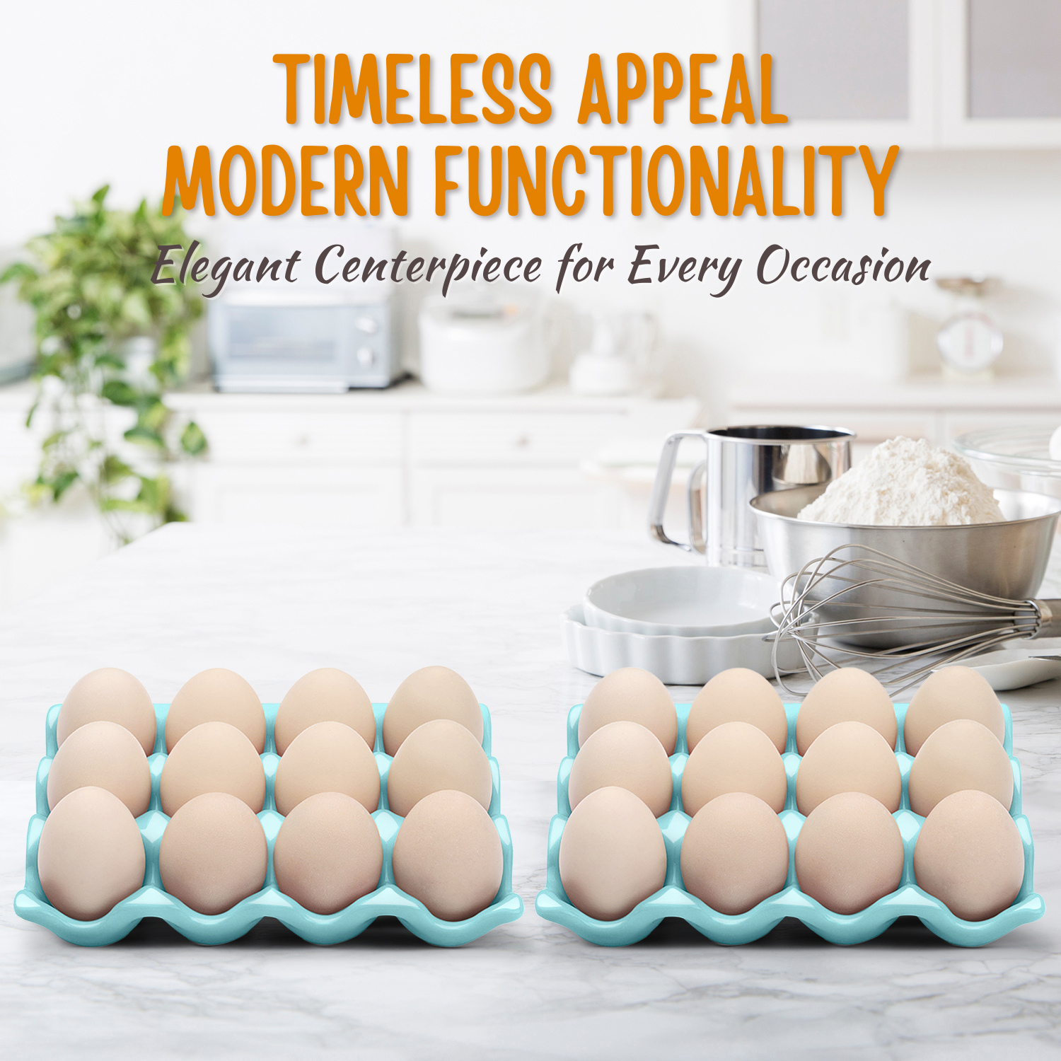 Easy to Clean Egg Tray- Smooth, impermeable material resists staining so can be easily cleaned with a scouring pad and soapy water. High-fiBlue ceramic material is solid, durable and resists scratches