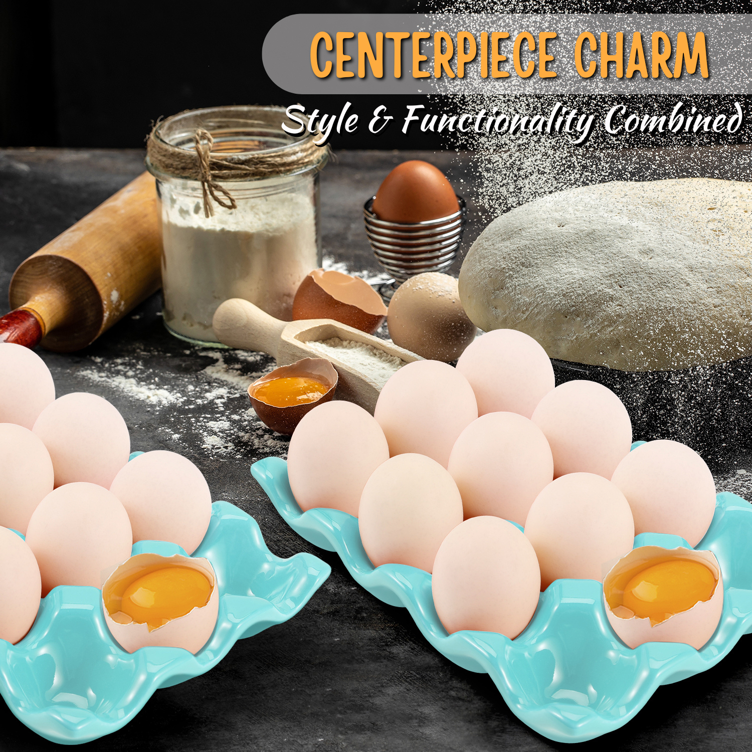 Microwave and Dishwasher Safe 12 Pack Egg Carton - Its glazed interior is nonporous, so foods won't interact which is safe for use in the microwave, dishwasher, freezer, and oven - up to 500 degrees Fahrenheit