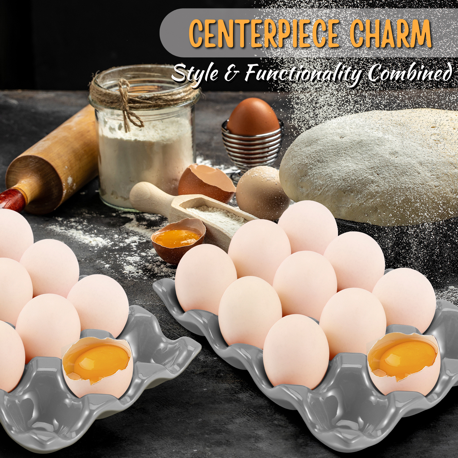 Microwave and Dishwasher Safe 12 Pack Egg Carton - Its glazed interior is nonporous, so foods won't interact which is safe for use in the microwave, dishwasher, freezer, and oven - up to 500 degrees Fahrenheit