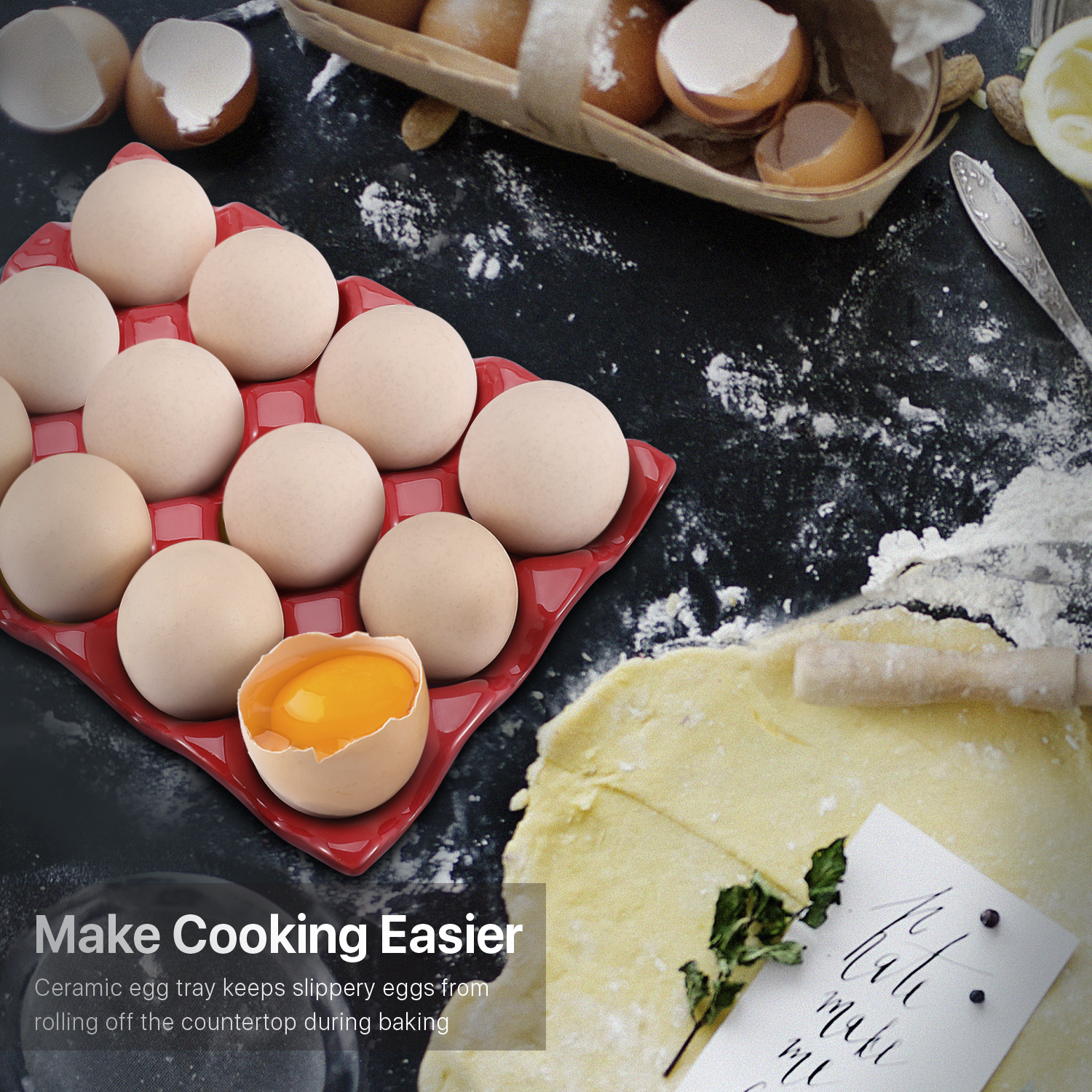 Microwave and Dishwasher Safe 12 Pack Egg Carton - Its glazed interior is nonporous, so foods won't interact which is safe for use in the microwave, dishwasher, freezer, and oven - up to 500 degrees Fahrenheit