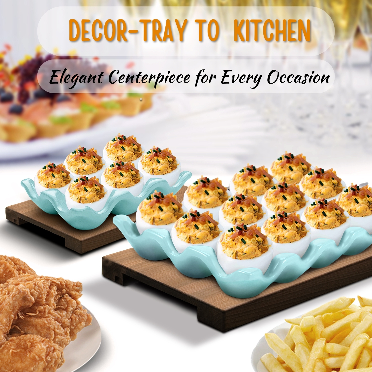 18 Egg Cup Ceramic Egg Carton - This egg holder tray organizer comes with a total of 18 egg cup slots that are just the right size to hold standard-size chicken eggs. Perfect to use for a hard boiled egg container,  ceramic egg platter, refrigerator egg holder, or counter egg holder