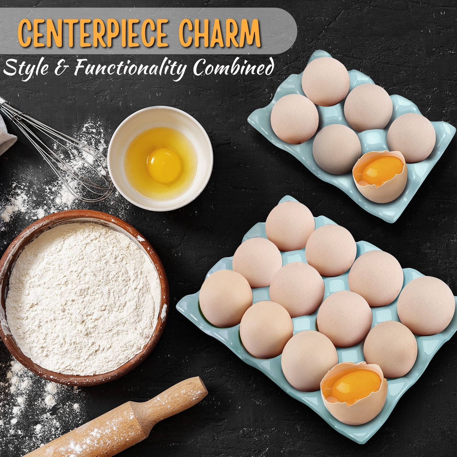 Elegant Egg Crate Porcelain Design - Its polished finish offers a chic look and is suitable for any kind of kitchen style, easter egg holder, or novelty egg holder. You can use it during baking to keep eggs from rolling off the countertop or fridge egg holder
