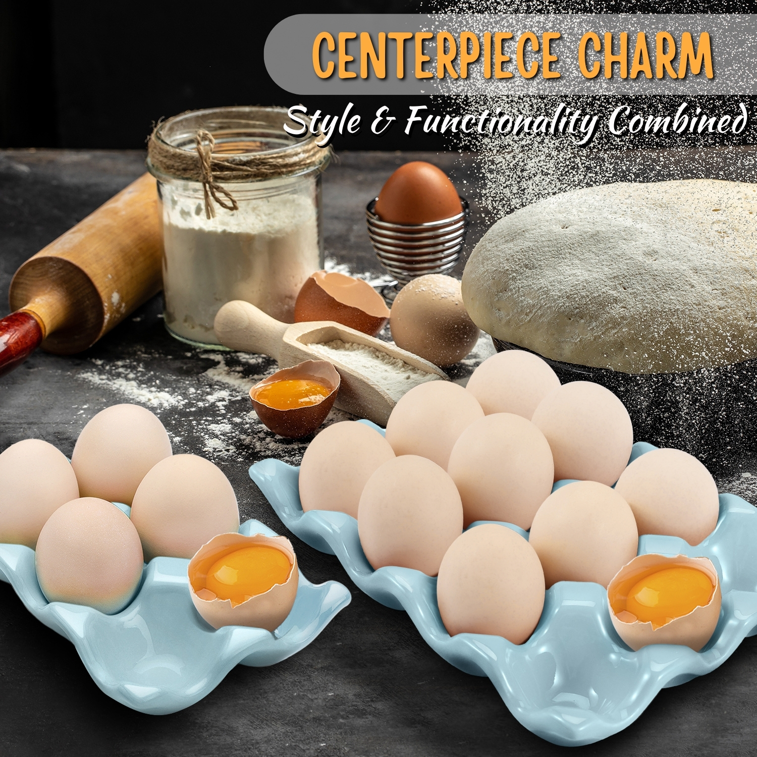 Microwave and Dishwasher Safe 12 Pack Egg Carton - Its glazed interior is nonporous, so foods won't interact which is safe for use in the microwave, dishwasher, freezer, and oven - up to 500 degrees Fahrenheit