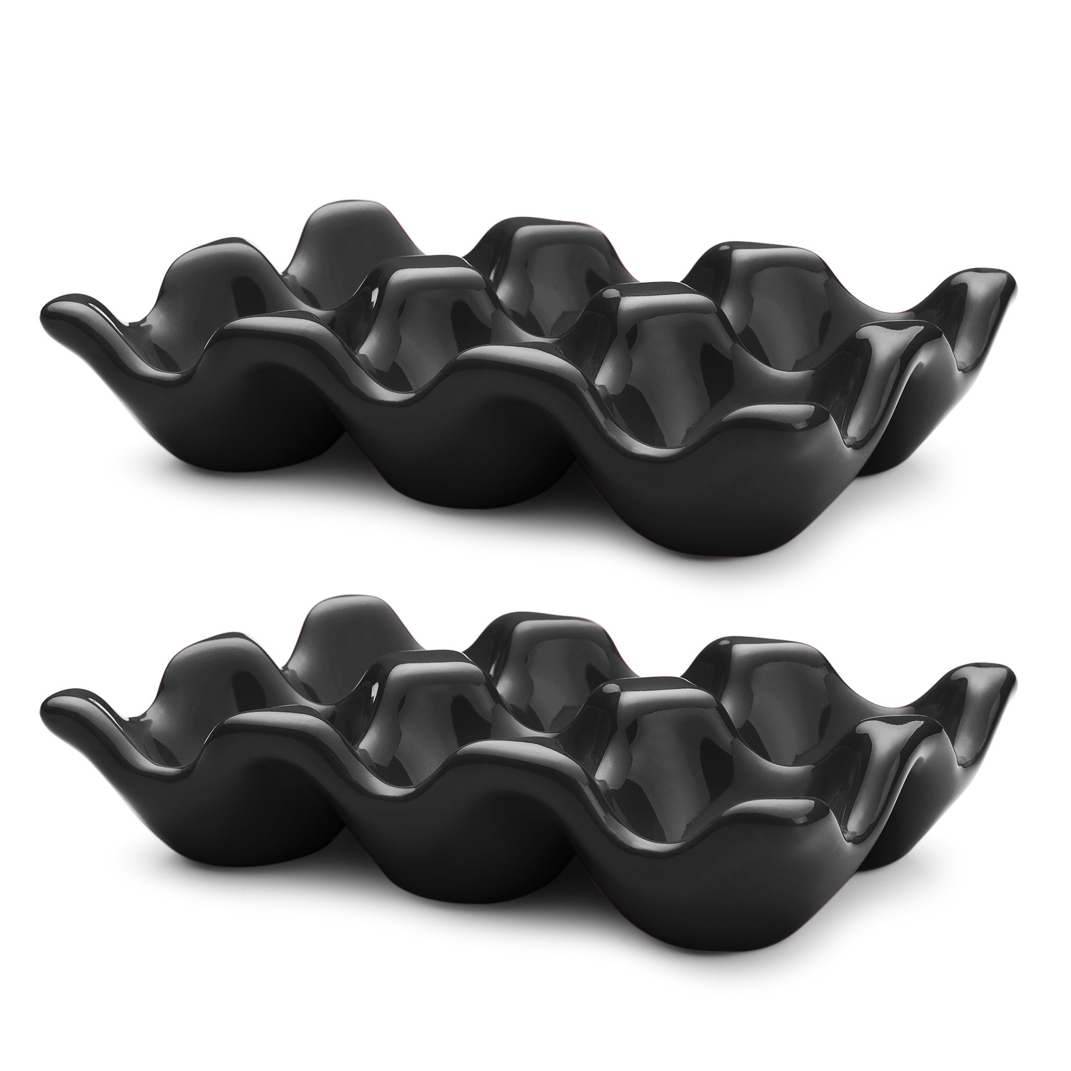 Stylish and Practical Design - Our Ceramic Egg Holder offers a sleek, elegant design that complements kitchen decor. Featuring 6 rounded slots, this 6 Egg Holder keeps your eggs secure and prevents breakage