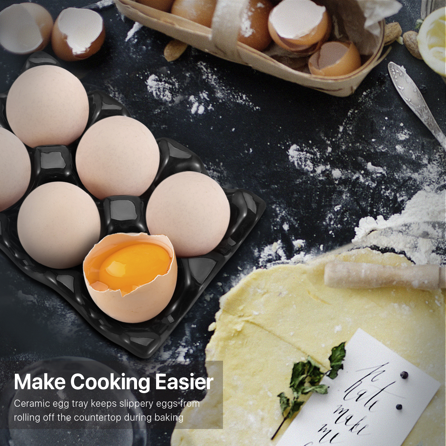 Microwave and Dishwasher Safe - This ceramic egg tray is safe for microwave, dishwasher, freezer, and oven - up to 500 deg. Fahrenheit, simplifying your chores without compromising on style and function