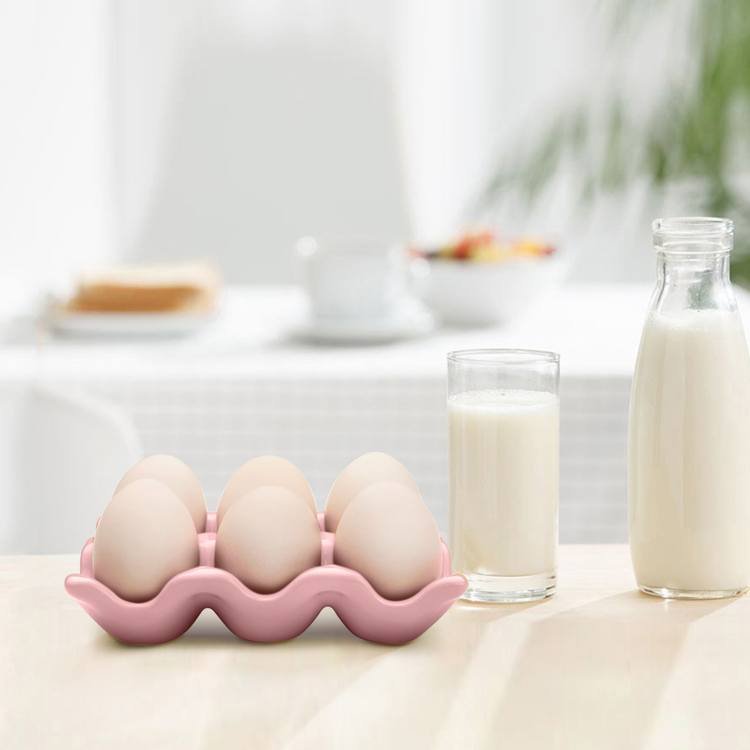 High Quality and Durable - Made from high-temperature rigid reinforced porcelain, the egg tray holder exhibits high strength and is resistant to scratches, promising longevity and enduring elegance