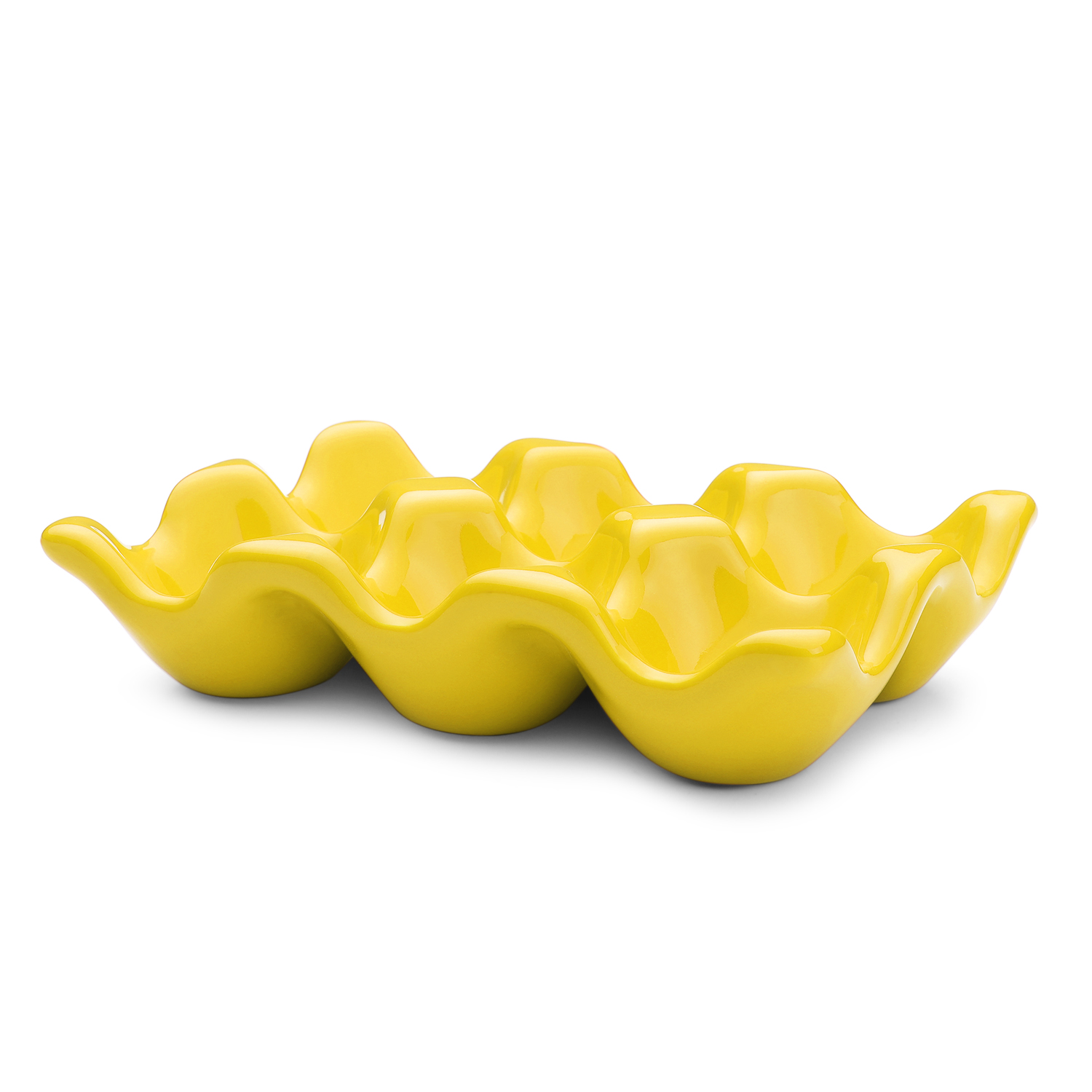 Ceramic Egg Tray 6 Cup Egg Holder Container For Refrigerator Fridge