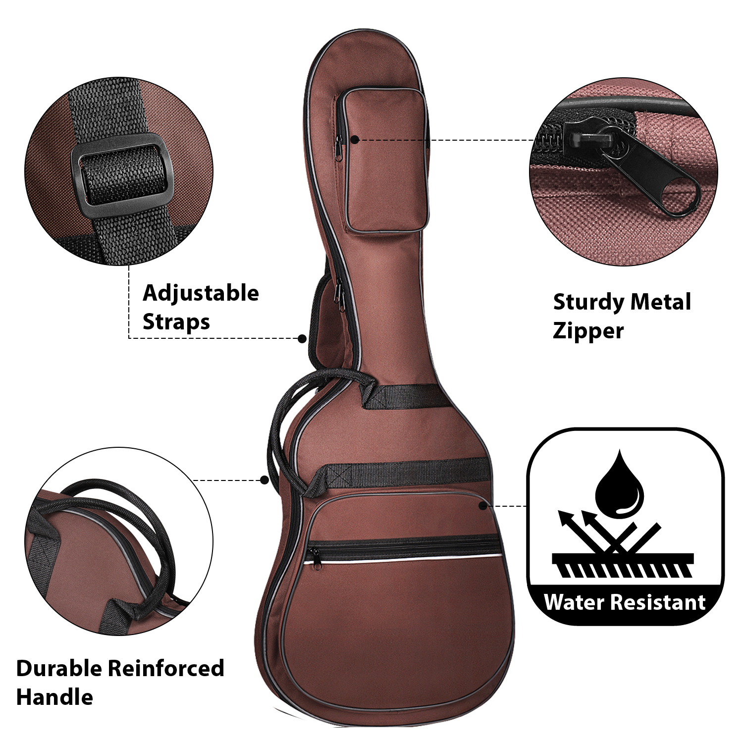 Electric Guitar Gig Bag Guitarist Backpack Waterproof Concert Tour Case