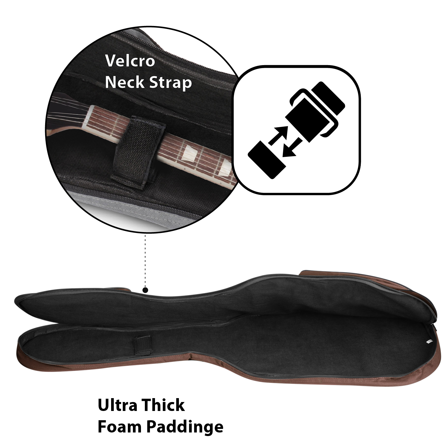 Electric Guitar Gig Bag Guitarist Backpack Waterproof Concert Tour Case