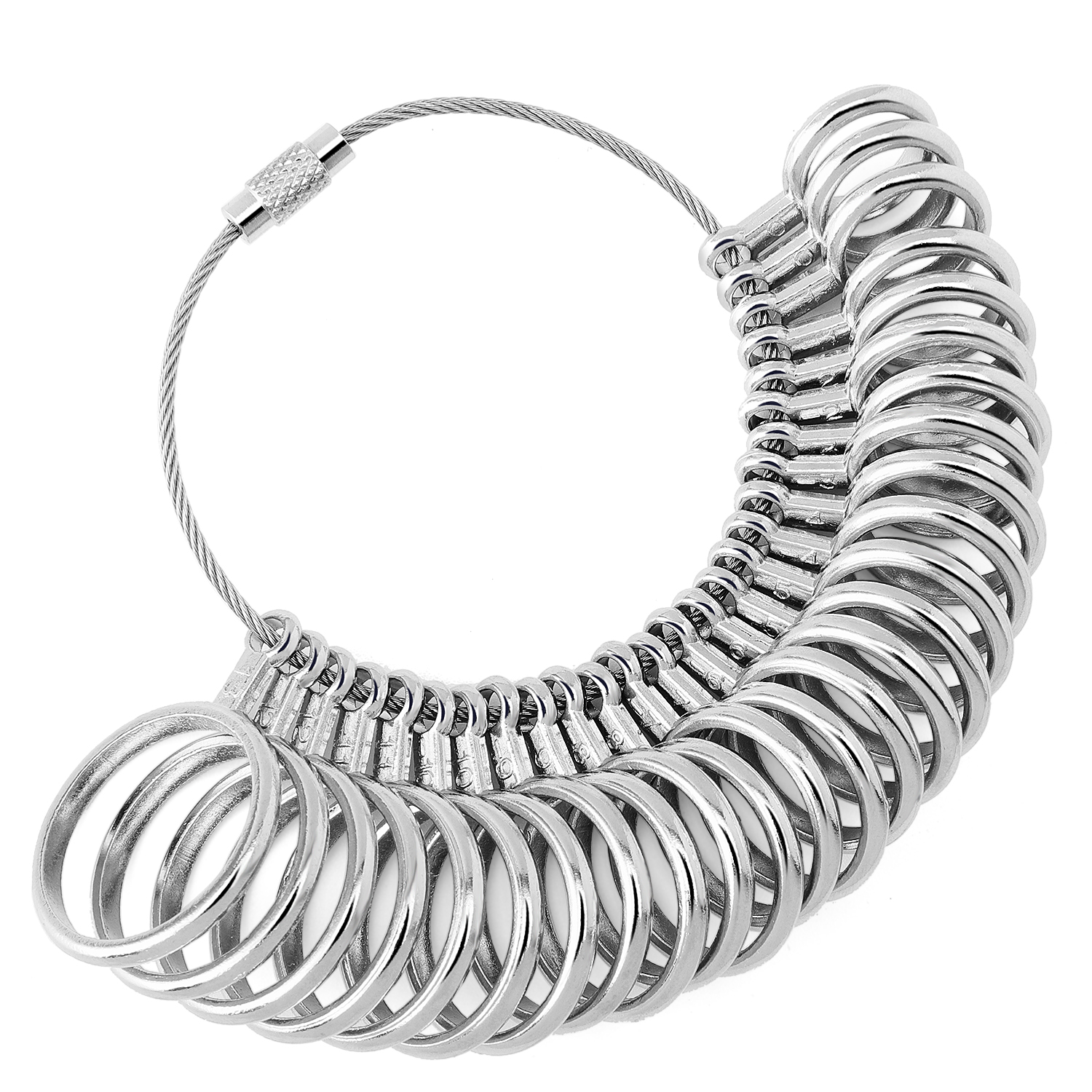 Silver Ring Sizer Mandrel Finger Sizing Measuring Stick Metal Size US 0