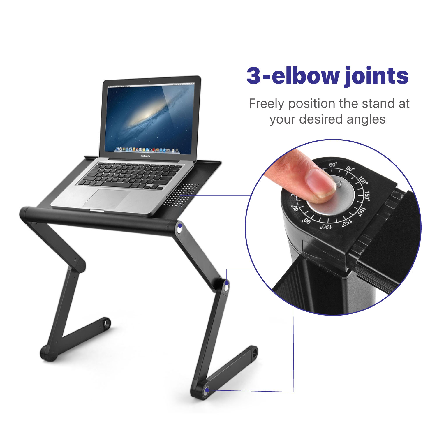 Laptop Table Stand Adjustable Folding Riser Portable Ergonomic Vented ...