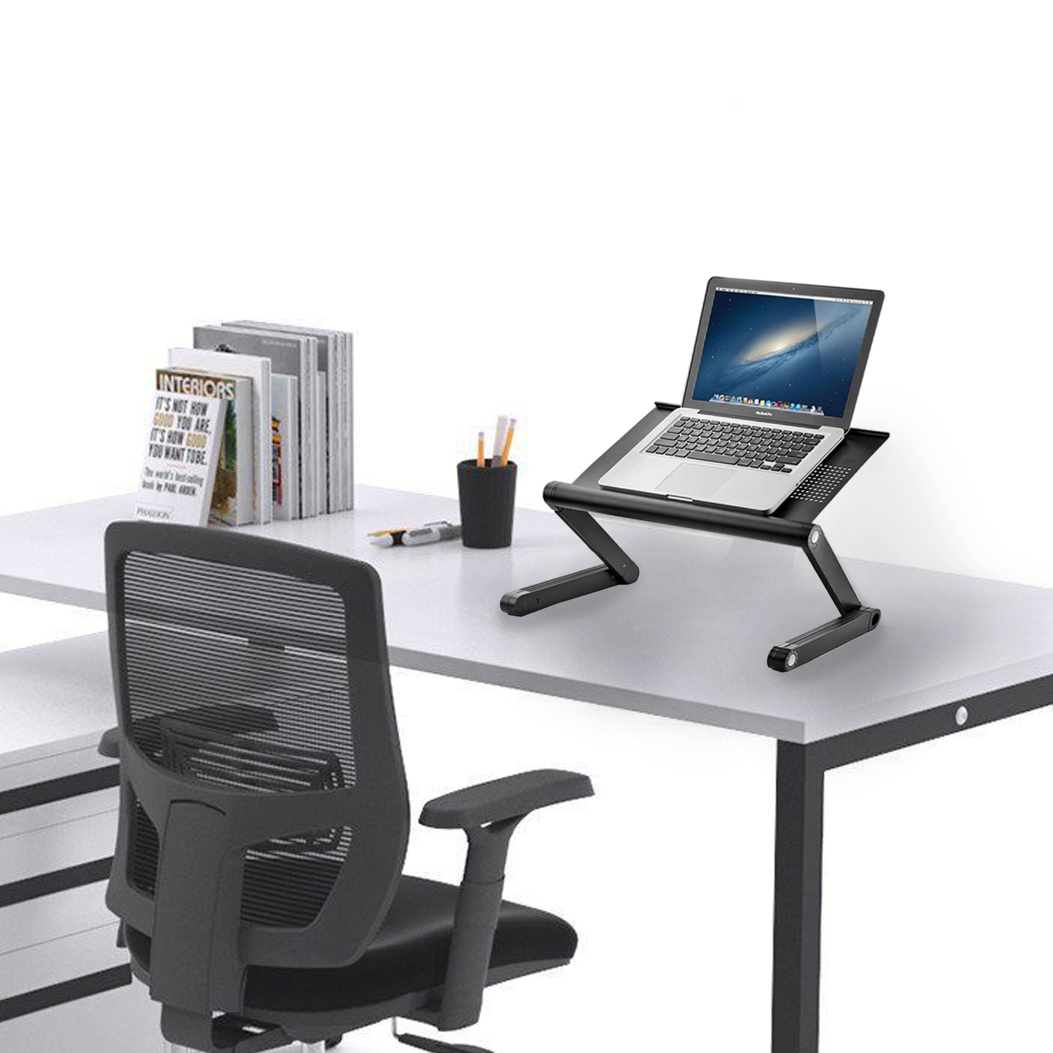 Laptop Table Stand Adjustable Folding Riser Portable Ergonomic Vented