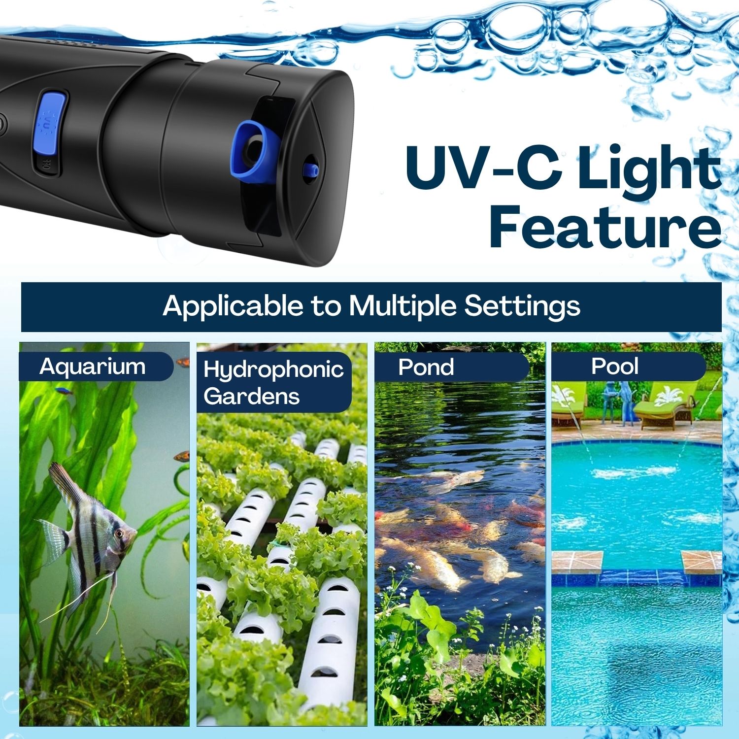 Saltwater Optimized: This robust fish tank U-V thrives in both salt and freshwater conditions, complete with two extra sponge filters for enduring performance and easy maintenance