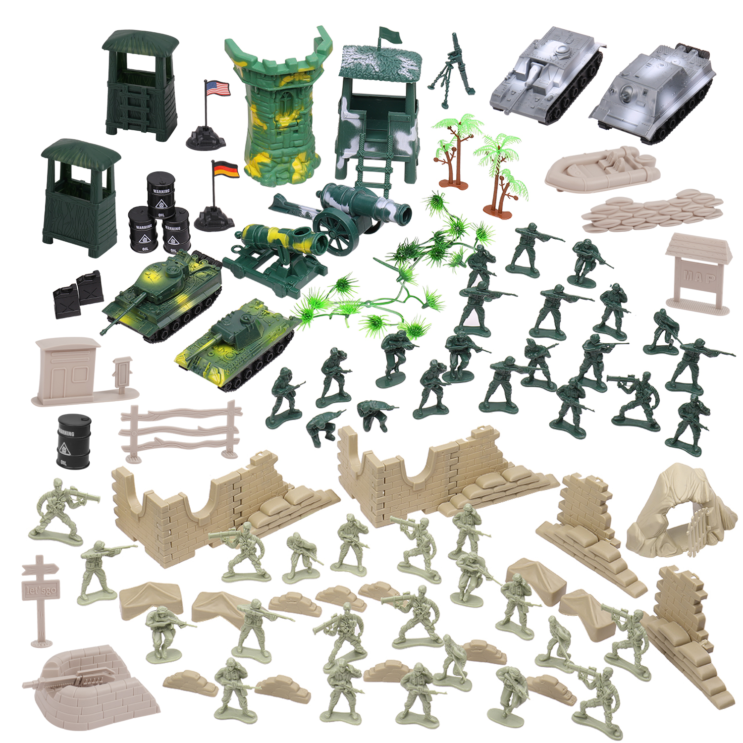 Military Action Figures Playset Army Toy Model Giftset Soldier Force ...