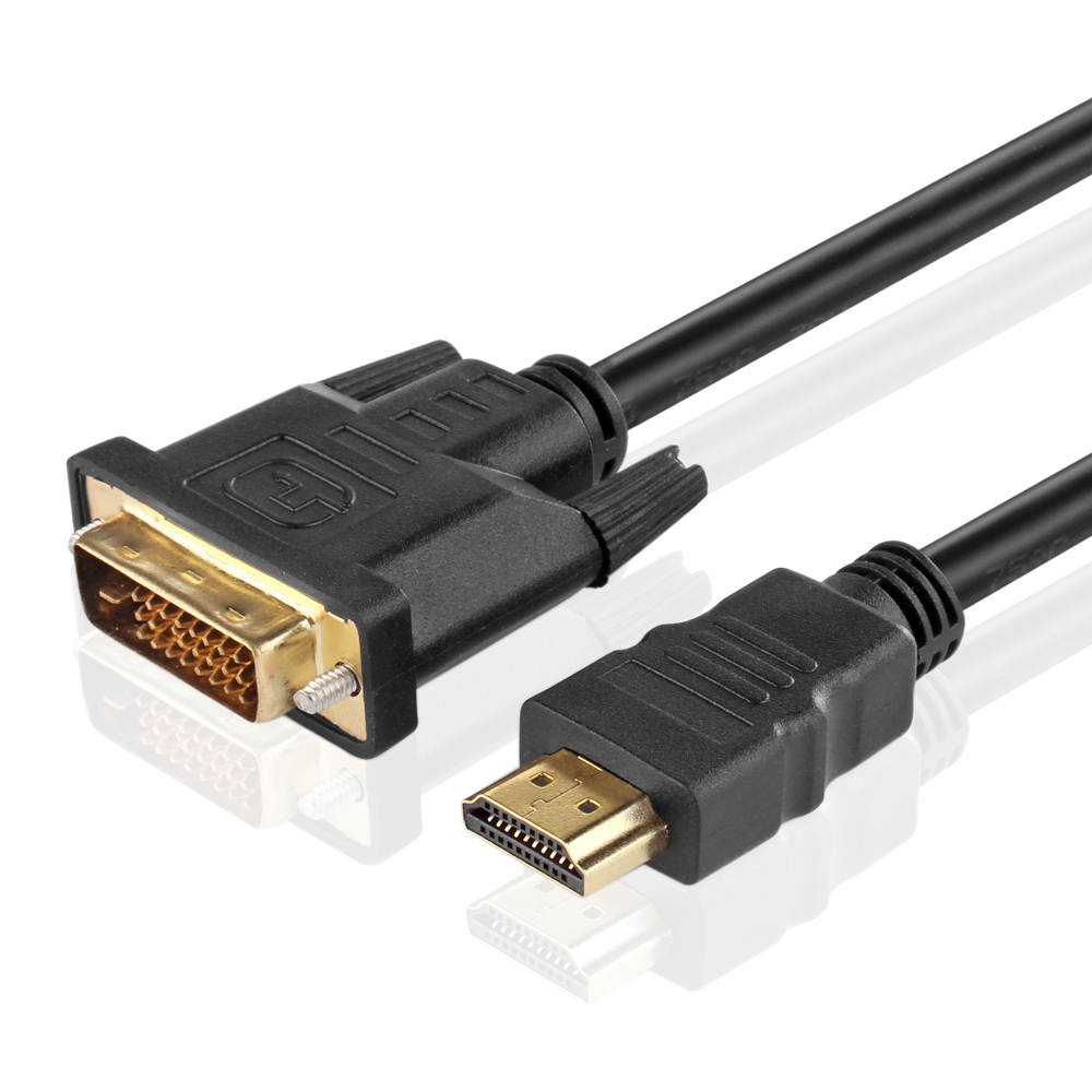 High Speed HDMI to DVI Adapter Cable (6 Feet) - Bi-directional HDMI to DVI & DVI to HDMI Converter Male to Male Connector Wire Cord Supports HD Video 1080P HDTV