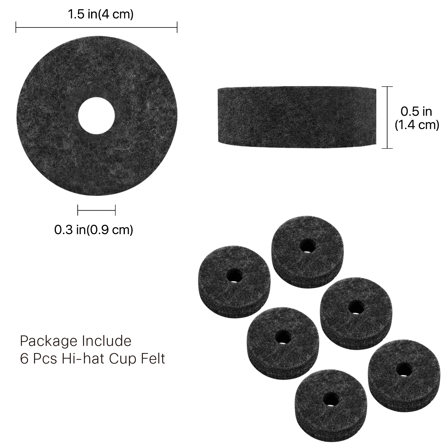 Wing Bolts And Washers: Ensure your cymbal and felt work together properly and stay in place when performing in an arena or playing harder-hitting styles of music like metal, hard rock, or bigger arenas and areas where you'll be bashing the cymbals