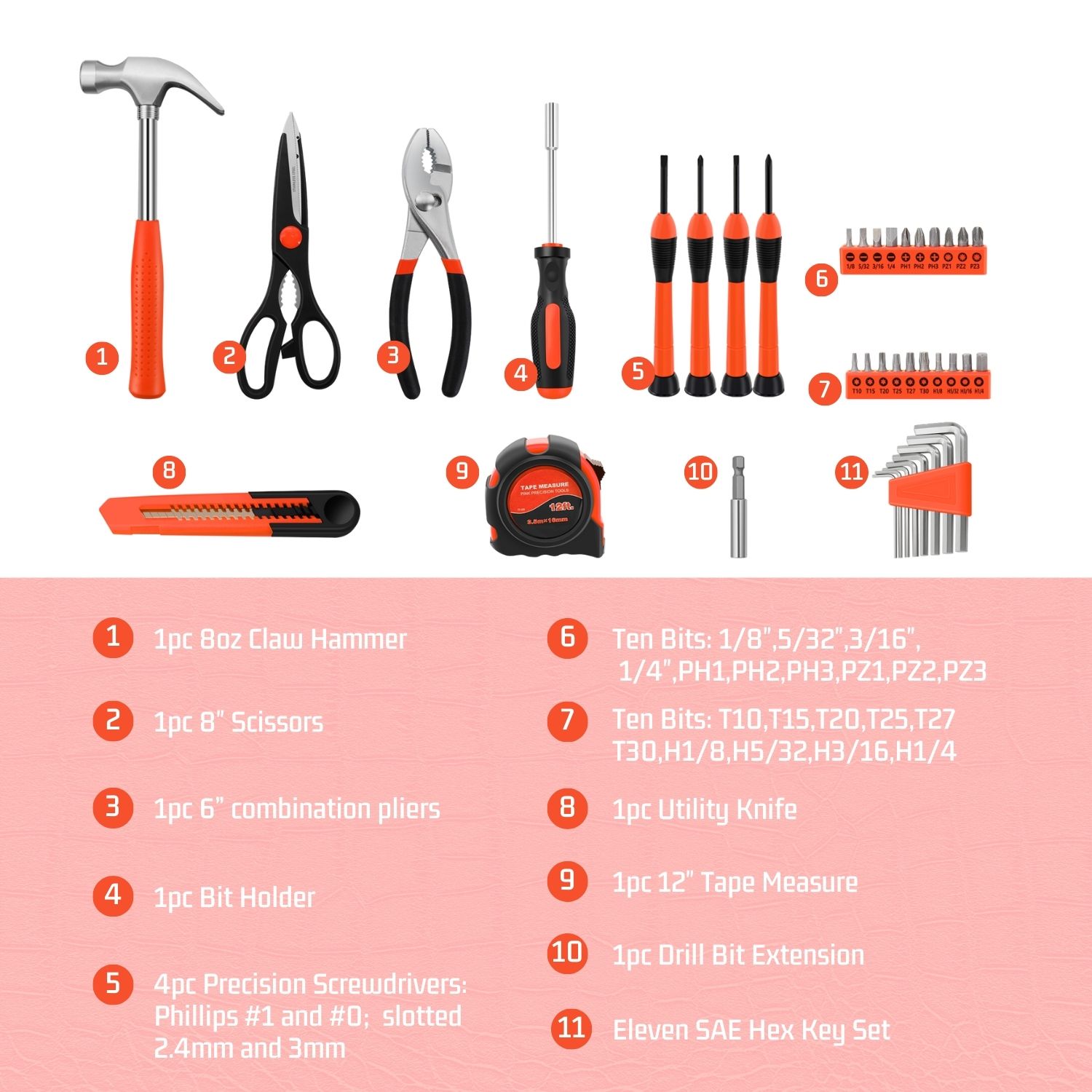 Perfect DIY Mini Tool Box - Ideal for installing screws, removing the wire, gripping, rotating, and bending. The mini tool kit provides the tools required for most repairs and home improvement projects. Perfect for Handyman, mechanics, body shops, etc