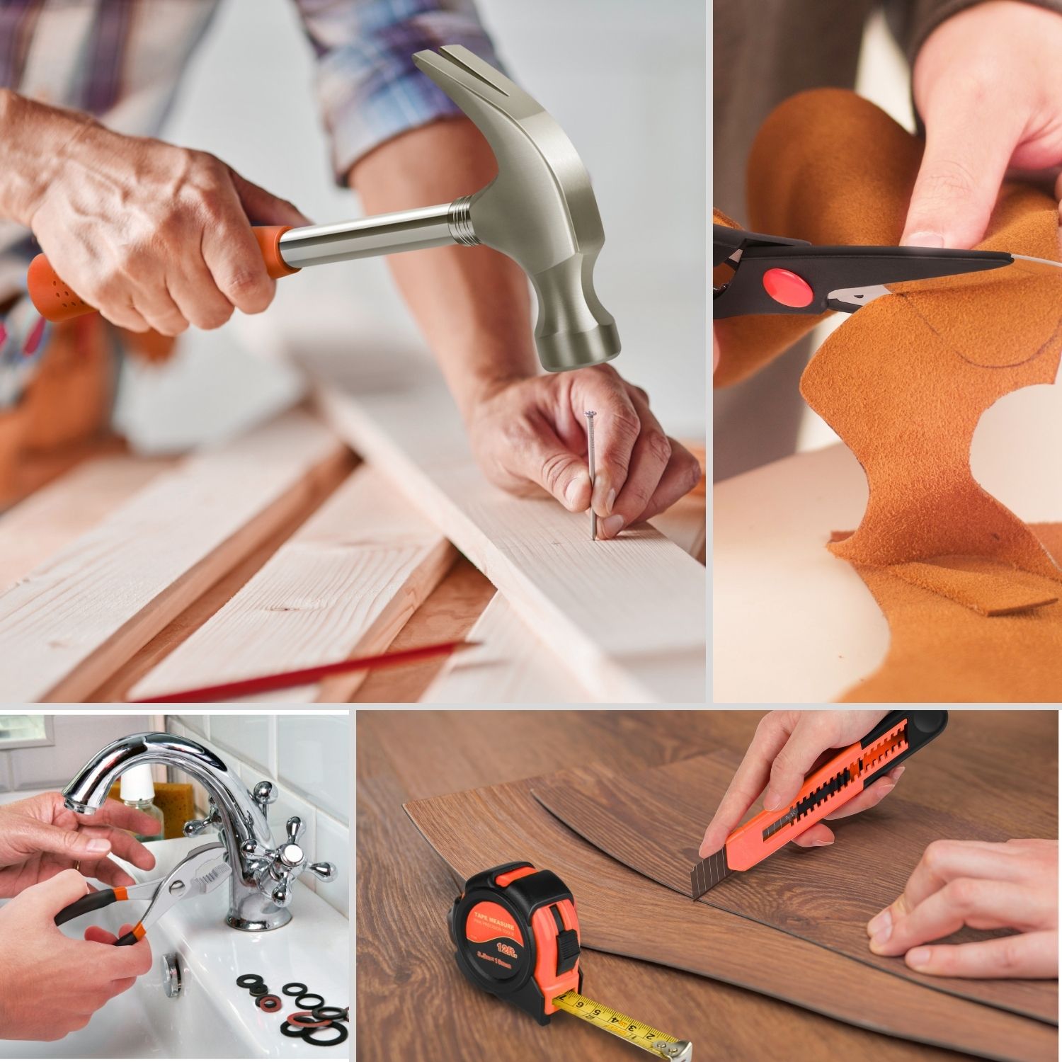 Tools Included - Includes a 12-foot tape measure, claw hammer, 6-inch slip joint pliers, eight SAE hex keys, ratcheting bit driver, 8-inch scissors,20 bits, plastic knife, four precision screwdrivers, and a sturdy tool case