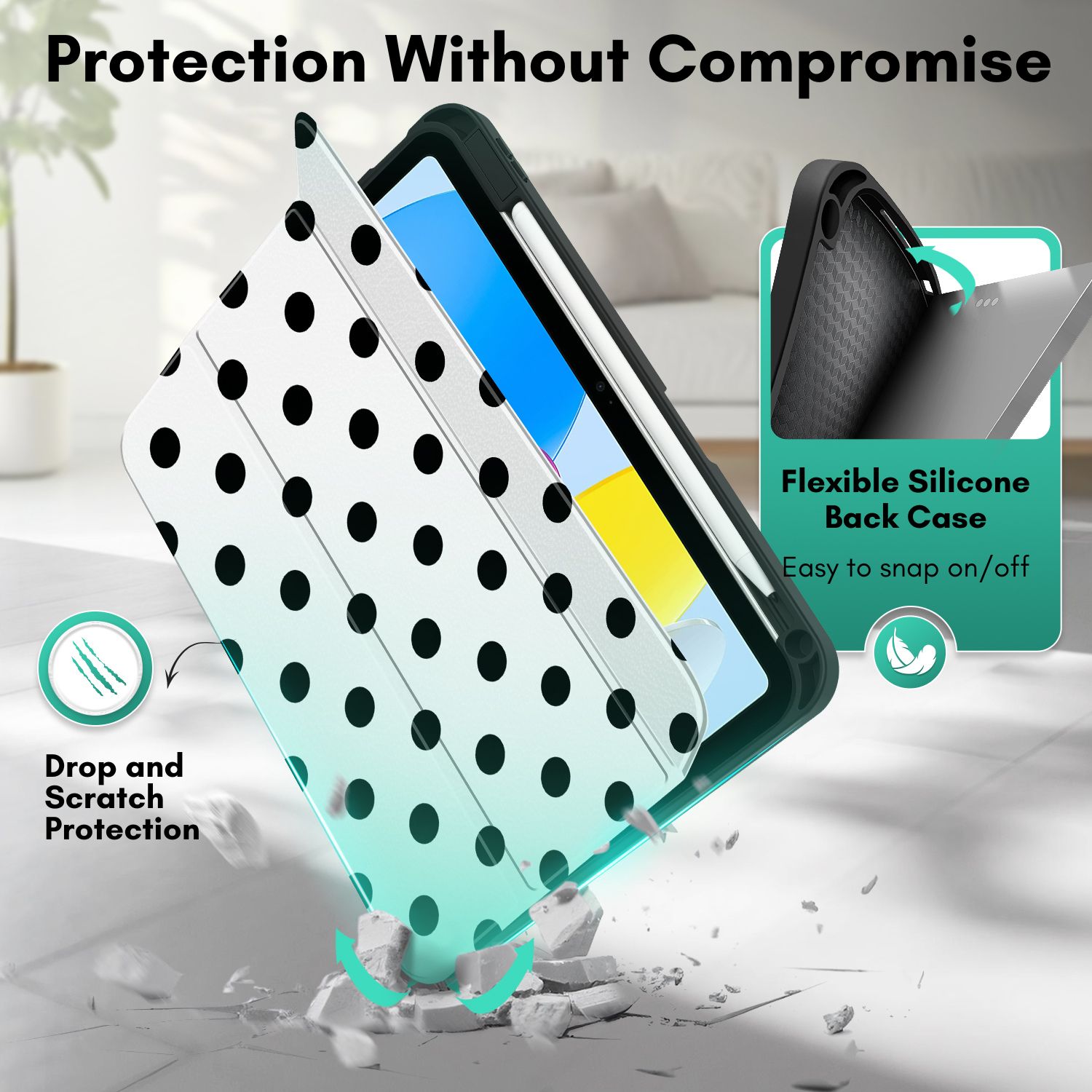 Compatibility - 10th Generation iPad Case is designed for iPad 10th Generation 10.9 inch 2022 (Model Number: A2696, A2757, A2777). Please Note: This case is not compatible with other iPad models