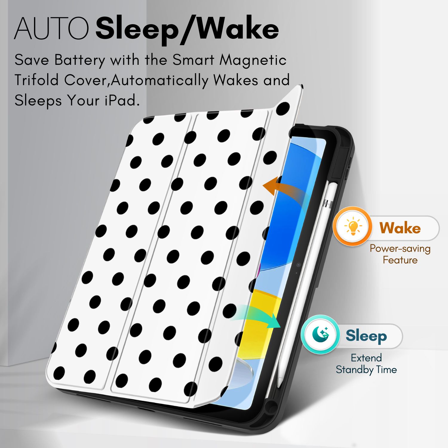 Multiple Viewing Angle - Thanks to the case's folio form factor, you have a few different options for adjusting the front cover position. It is simple to fold into several posts to form a stand for FaceTime calls, watching, reading, and typing