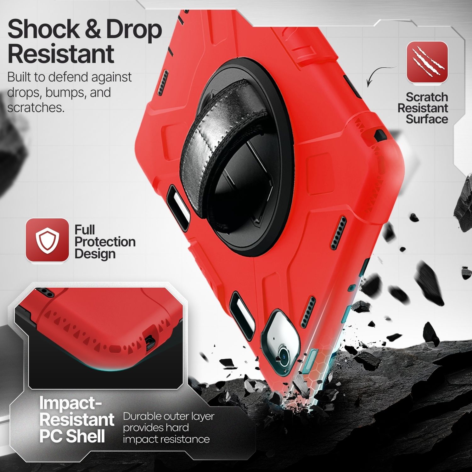 Functional and Protective: Our case for Apple iPad Air and iPad Pro offers full protection. This protects your device from physical and potential damage, such as accidental drops, scratches, and bumps. NOTE: The device and Pencil are not included