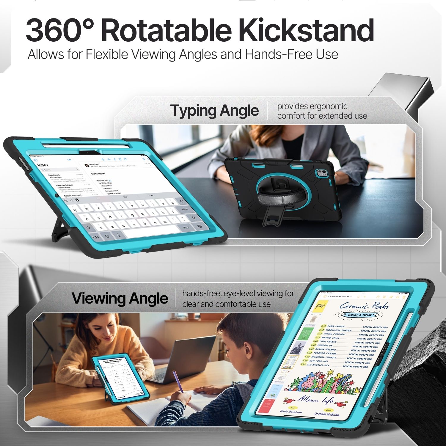 Design and Build: Our cases for iPad Pro 11-inch 5th Gen 2024 have Incredibly durable 3-layer protection that protects your device from anything. This case for iPad Pro 11" 5th generation has a rugged, impact-resistant PC shell, along with a shock-absorbing silicone shell and front PC bumper edges