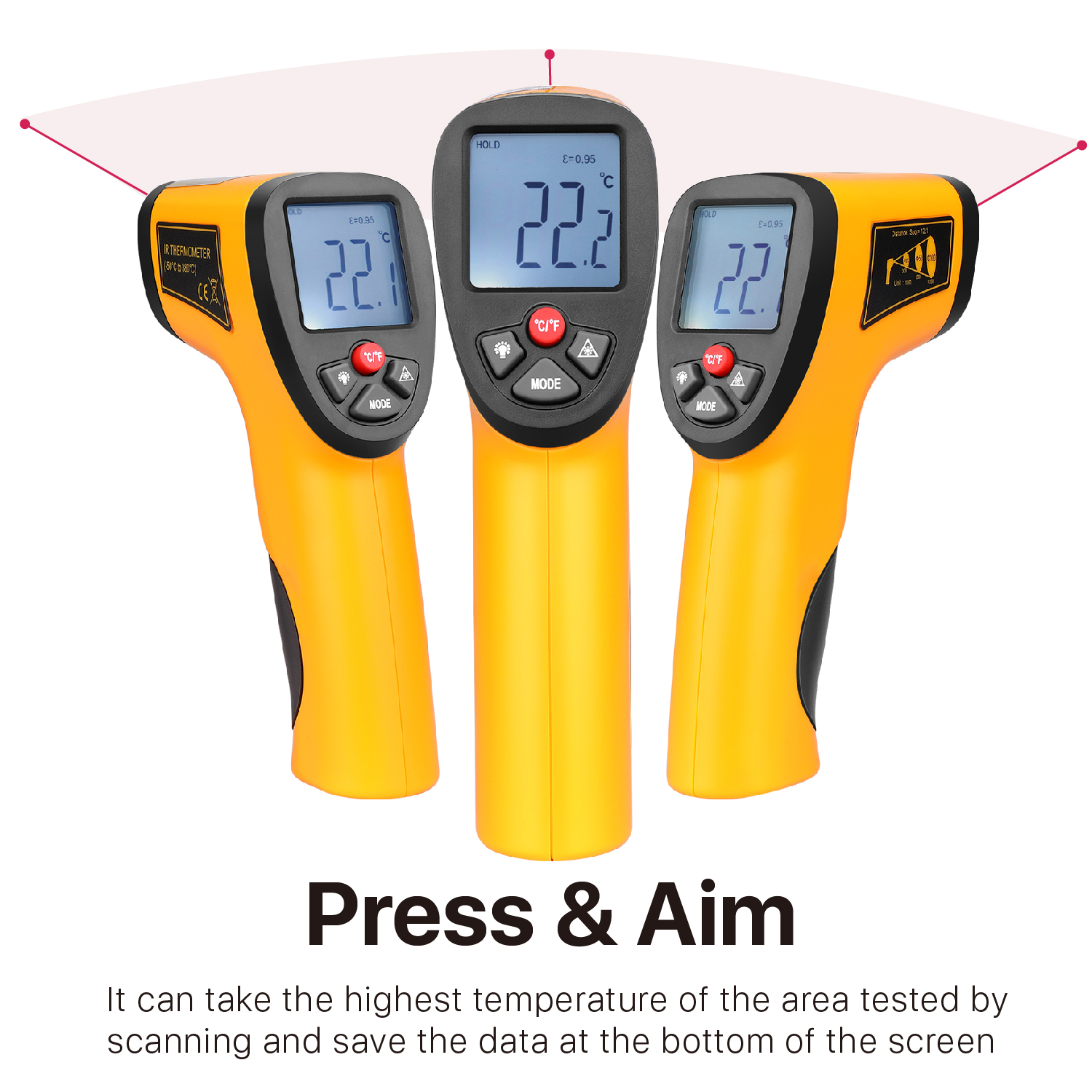 Non Contact Ir Laser Temperature Gun Infrared Digital Thermometer Sight Handheld Ebay 8436