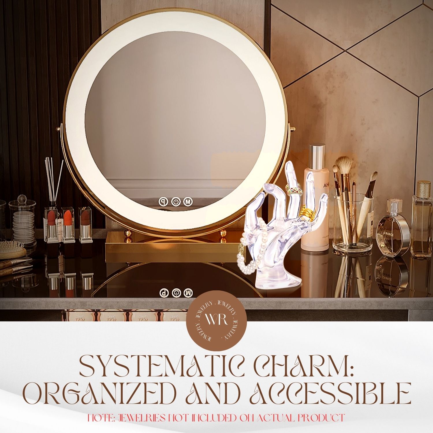 Modern and Elegant - Glass-like finish to create an eye-popping display that allows you to successfully showcase your favorite rings, bracelets, bangles, and watches in the limelight.