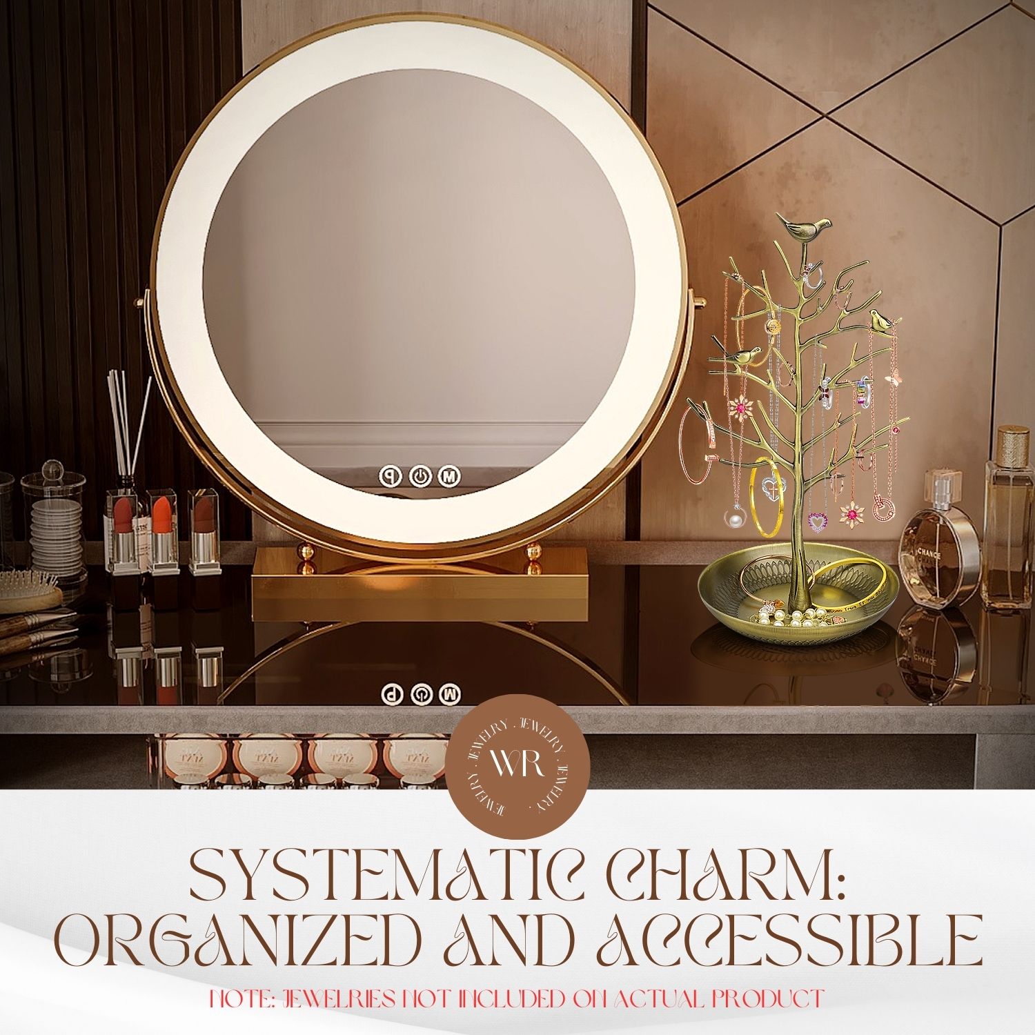 The creative tree branches design offers an exquisite look yet still being fully functional. You can also hang bracelets on the hook branches or use the bottom tray to store items