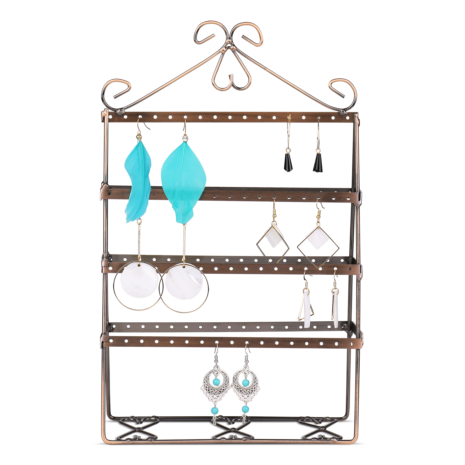Jewelry Tower Display Metal Stand, Earring Necklace Organizer Storage