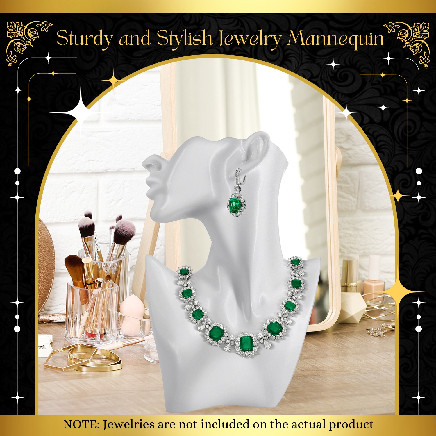 Versatile Use: This white necklace display for selling and displaying necklaces, earrings, chains, and pendants adds a touch of elegance to any display for home, small businesses, boutiques, retail, and trade shows NOTE: Jewelries & Accessories are not included.