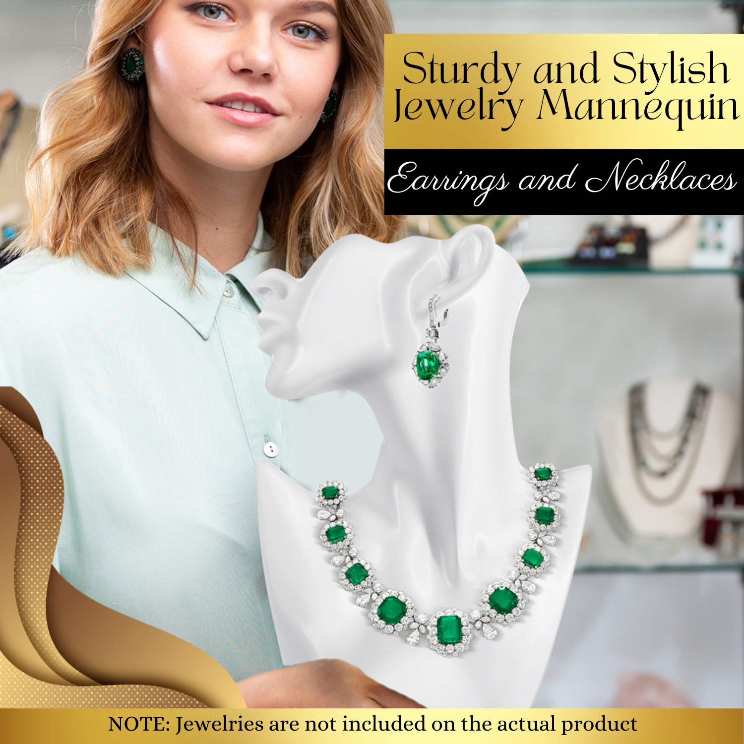 Resin Material: Our jewelry bust display is crafted from resin, which is durable and not easy to deform; this jewelry display mannequin stand offers stability and longevity