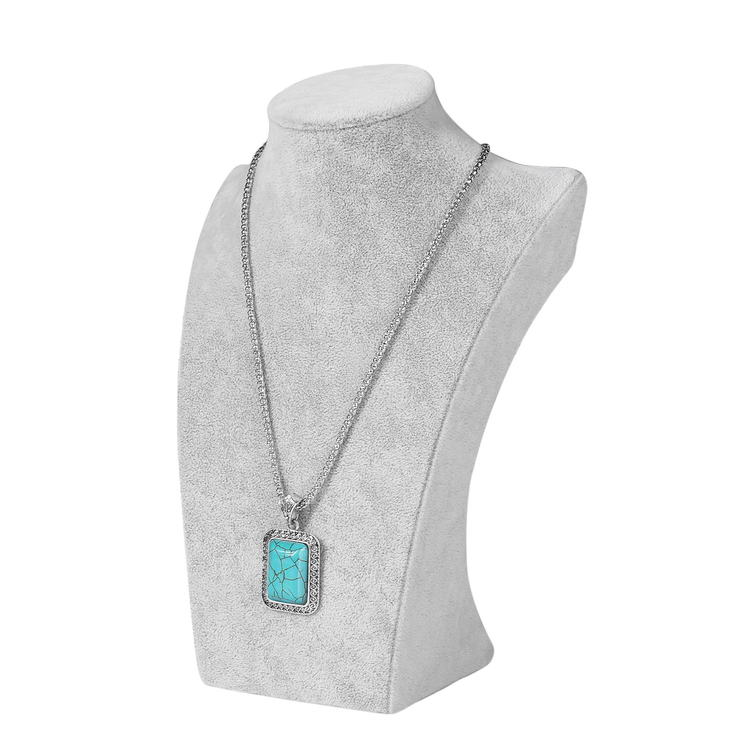 Velvet Necklace Jewelry Pendant Chain Chokers Display Bust Stand Holder