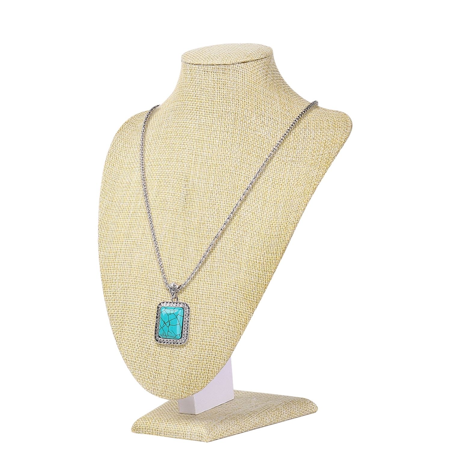 Linen Necklace Jewelry Pendant Chain Chokers Display Bust Stand 9.6