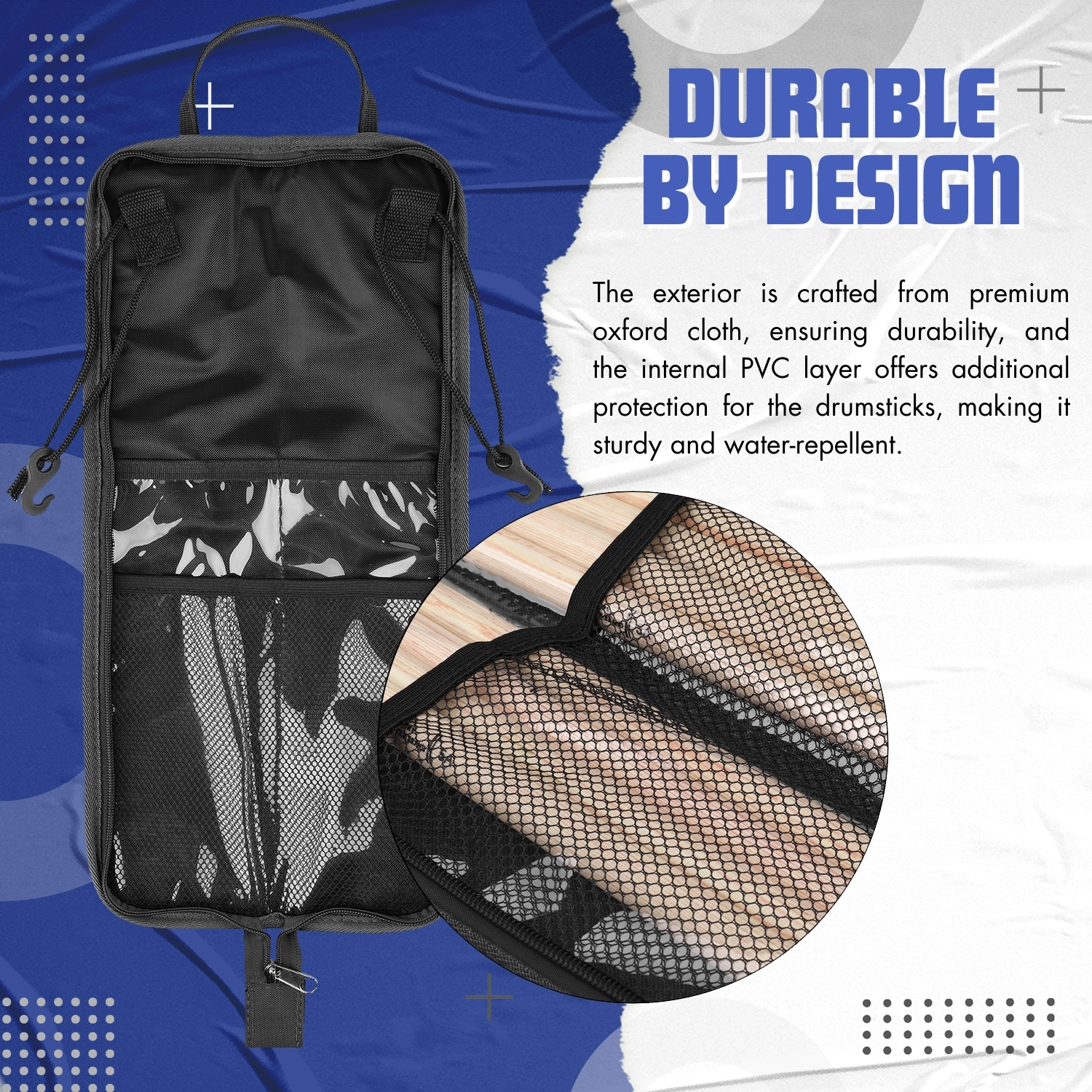 Drumsticks Gig Bag, Percussion Case for 4 Pairs of Drum stick, Kids