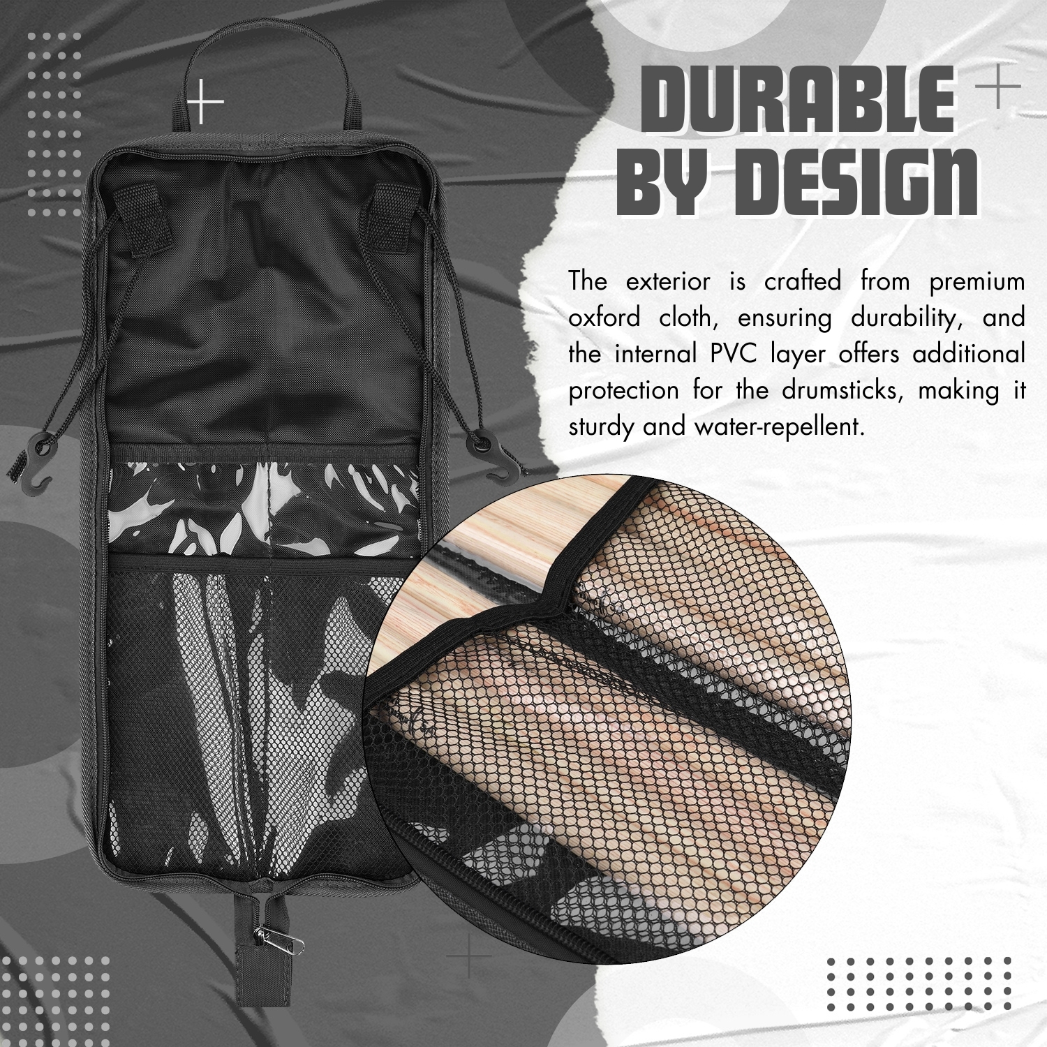 Drumsticks Gig Bag, Percussion Case for 4 Pairs of Drum stick, Kids